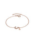 925 Sterling Silver 18kt Rose Gold Plated CZ Moon and Star Charm Bracelet