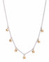 18kt Gold & Rhodium Plated Dual Tone Dangling Star Charm Necklace