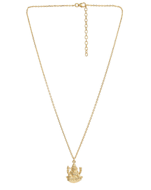 Rhodium Plated Krishna Bal Gopal Pendant and Chain for Unisex