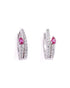 Rhodium Plated Ruby Red Studded Mini Hoop Earring