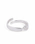 Rhodium Plated Contemporary Twisted Design Adjustable Ring