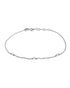 925 Sterling Silver Rhodium-Plated Emerald Studded Anklet