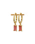 Gold Plated Dangling Solitaire Mini Hoop Earring