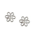 925 Sterling Silver Rhodium Plated Floral Petite Stud Earring