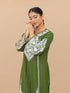Saba Chikankari Long Kurti in Modal Silk - Green