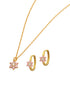 18K Gold Plated Floral Pendant Necklace & Earring Set