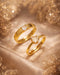 Set of 2 Gold Plated CZ Solitaire Couple Rings
