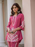 Noor in Saba Chikankari Kurta Set in Habutai Silk - Pink
