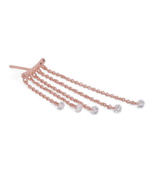 18kt Rose Gold Plated Dangling CZ and Chandelier Drop Earring