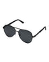 Unisex Black Toned Black Polarised Lens Aviator Sunglasses