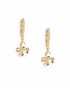 18kt Gold Plated Dangling Blossoming Flower Mini Hoop Earring