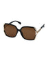 Black & Gold Toned UV Protected Brown Lens Oversized Sunglasses for women CLSW612