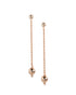925 Sterling Silver 18kt Rose Gold Plated Dangling Ball with Chain Drop Earring