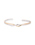 Rhodium and 18kt Gold Plated Twisted Cuff Bangle