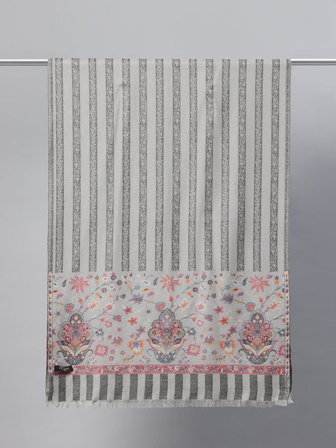 Women's Kani Wool Stole With Zari Border