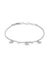 925 Sterling Silver Rhodium-Plated CZ Studded Floral Charm Bracelet