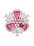 Rose Gold Ruby AD studded handcrafted Ear Ring
