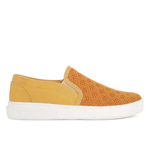 Women's Woven Design Slip-On Sneakers