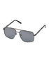 Men Metallic and Black Toned Clear Polarised Lens Rectangle Sunglasses