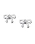 925 Sterling Silver Rhodium Plated BOW Mini Stud Earring