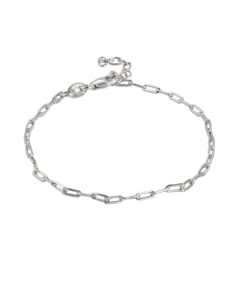 925 Sterling Silver Rhodium Plated Link Chain Bracelet