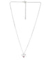Rhodium Plated Solitaire Heart Pendant and Chain