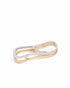 18kt Gold and Rhodium Plated Double Finger Ring