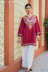 Kashmiri Aari Work Cotton Short Kurta – Maroon
