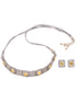 Rose Gold Plated Yellow AD studded Sleek Choker Jewellery Set