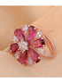 Rose Gold plated Ruby AD studded handcrafted adjustable Finger Ring