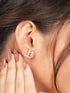 925 Sterling Silver White CZ studded Rhodium Plated Floret Studds Earrings