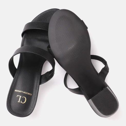 Women's Double Strap Open Toe Block Heel Sandals
