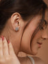 925 Sterling Silver Baguette Shaped Cubic Zirconia in Rhodium Plated Studds Earrings