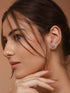 925 Sterling Silver Baguette Shaped Cubic Zirconia in Rhodium Plated Studds Earrings