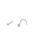 Combo of 2 Nose Pin 925 Sterling Silver AD & Pearl Studds Nose Pin