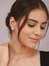 925 Sterling Silver Rhodium Plated Semi Flower Faux Pearl Studds Earrings
