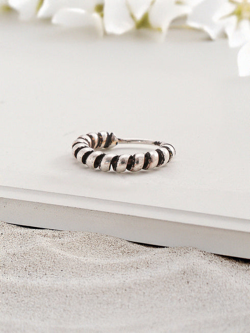 925 Sterling Silver Oxidised Hoop Bali Nose Ring