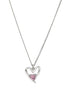 Rhodium Plated Solitaire Heart Pendant and Chain