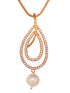 Gold Toned Pearl Studded Minimal Locket Jewellery Set