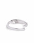 Rhodium Plated Contemporary Twisted Design Adjustable Ring