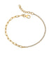 18kt Gold Plated Mix 'n' Match Stone Link Chain Wraparound Bracelet