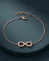 18kt Rose Gold Plated CZ Infinity Charm Bracelet
