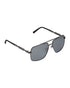 Men Metallic and Black Toned Clear Polarised Lens Rectangle Sunglasses