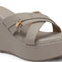 Women's Criss-Cross Strap Wedge Sandal with Charm Detail