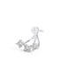 Rhodium Plated CZ Pearl Ear Jacket Earring
