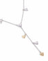Rhodium & 18kt Gold Plated Dangling Heart Charm Y-Necklace Lariat