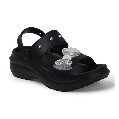 Women's Embellished Bow Slingback Waterproof Sandals