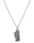 Rhodium Plated Radha and Krishna Oxidised Pendant and Chain for Unisex