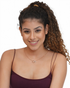 Women Grey Toned UV Protected Sunglasses and 18kt Rose Gold Plated CZ Nekclace Set