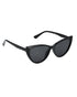 Women Black Toned UV Protected Black Lens Cateye Sunglasses